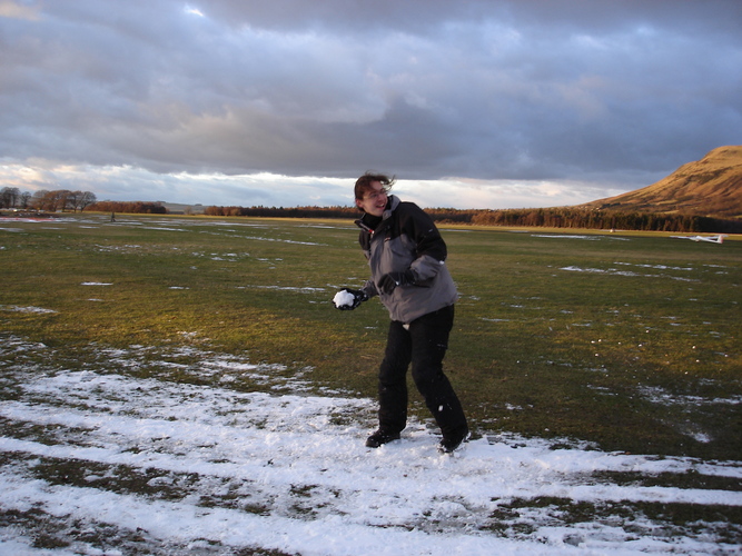 Martin with snowball