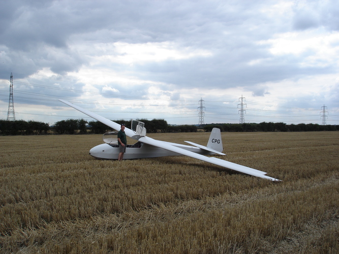 Tim and K7 in a field