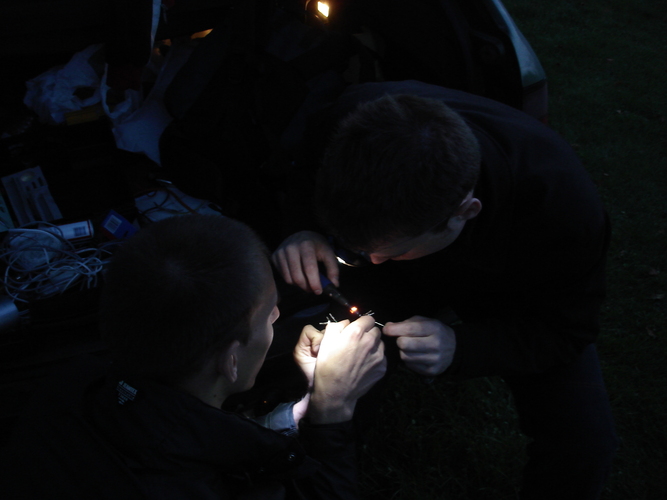 Soldering in the dark