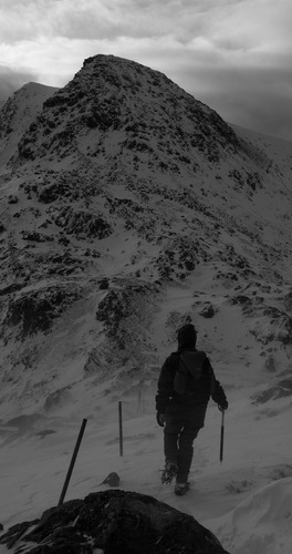 Kate descending Ben Vorlich