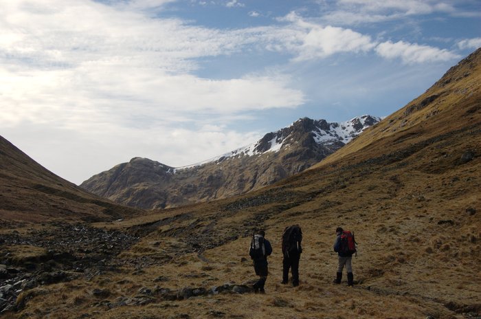 Walking up Lairig Eilde