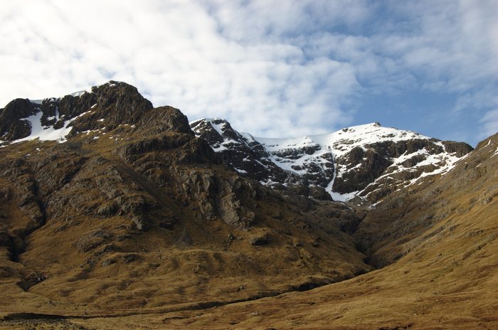 Looking up at Stob Coire Sgreamhach