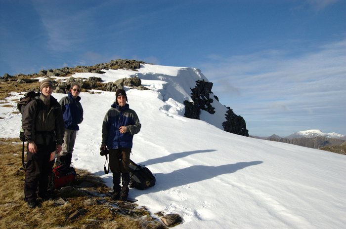 Andy, Gareth and Steve by the cornice