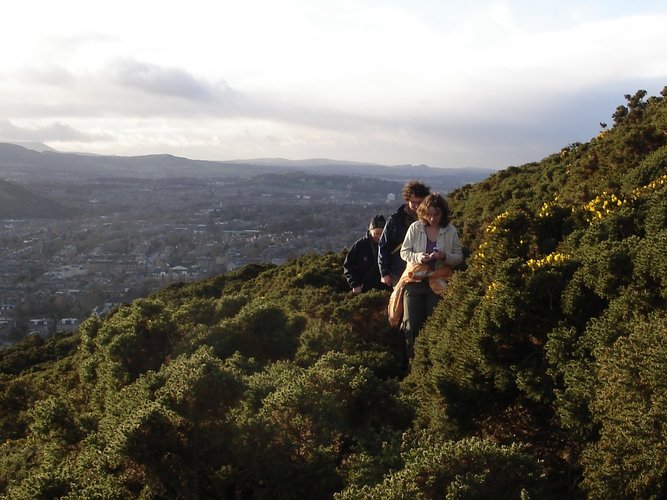 Sonja, Guy and Sarah on Arthur's Seat