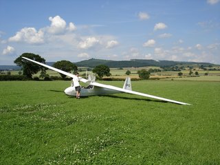 The K7 in a field with JP. Spot the white horse in the background!
