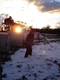 Martin in a snowball fight