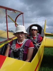 Amy and Andy about to fly	