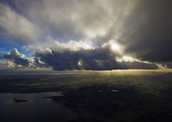 Shafts of sunlight in the Forth valley