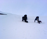 Decending a snow slope into the lost valley