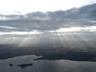 Crepuscular rays over Kinross and the Loch