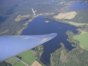 Flying in GCA over Loch Kinord