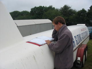 Andy reading 19's flight manual